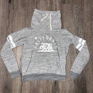 REFLEX Cowl Neck California Bear Sweatshirt Women’s Gray Size L Large Warm Cozy